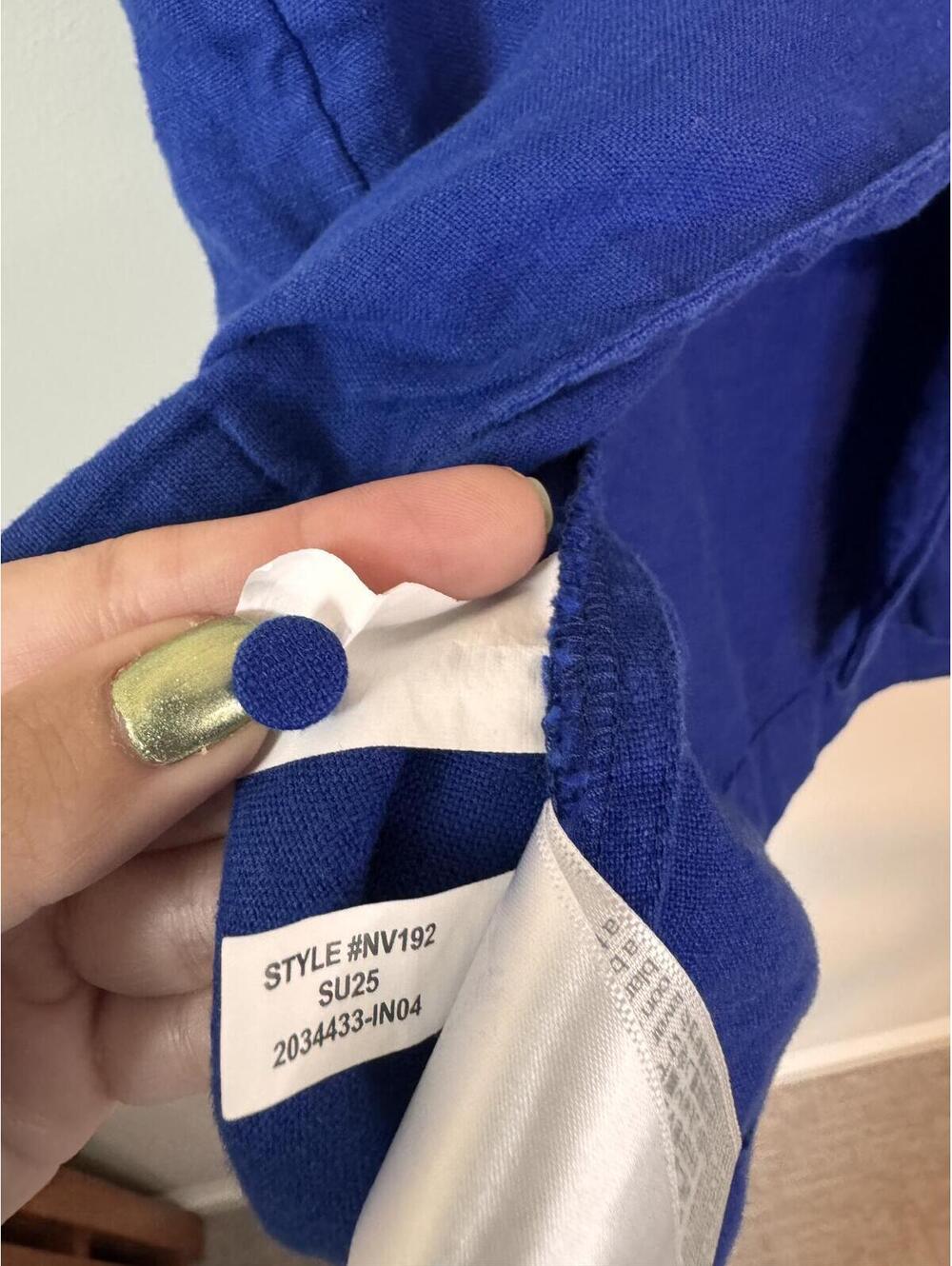 MADEWELL | Curved Neck Shell Tank 100% Linen Deep Sapphire 4th of July USA - Picture 7 of 8